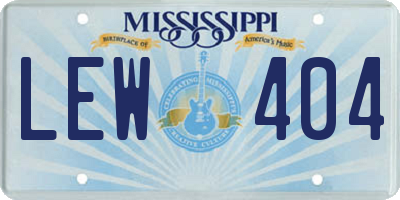 MS license plate LEW404