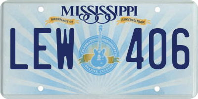 MS license plate LEW406