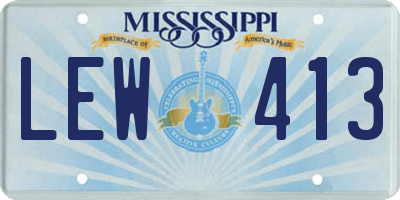 MS license plate LEW413