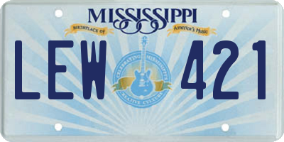 MS license plate LEW421