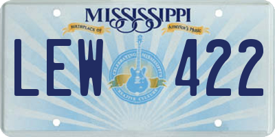 MS license plate LEW422