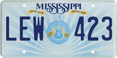 MS license plate LEW423