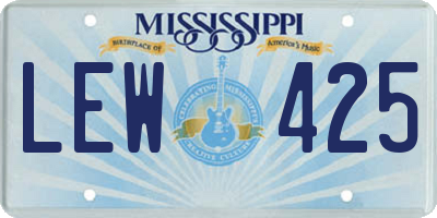MS license plate LEW425