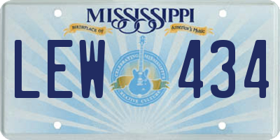 MS license plate LEW434