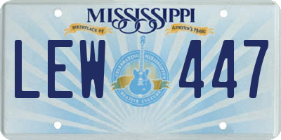 MS license plate LEW447