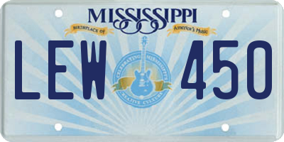 MS license plate LEW450