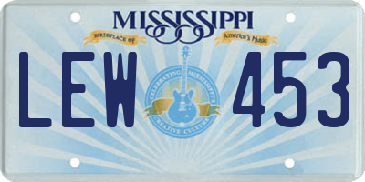 MS license plate LEW453