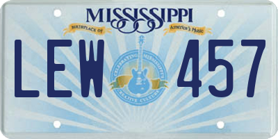 MS license plate LEW457