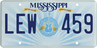 MS license plate LEW459