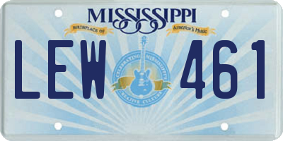 MS license plate LEW461