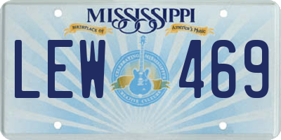 MS license plate LEW469