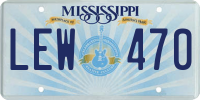 MS license plate LEW470