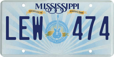 MS license plate LEW474