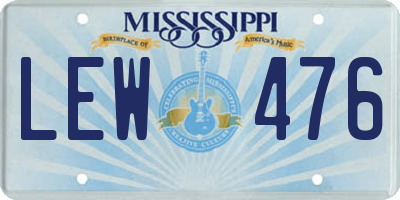 MS license plate LEW476