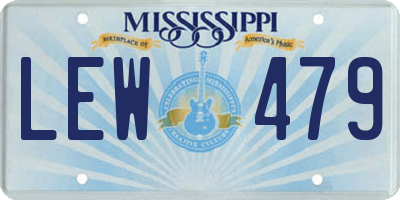MS license plate LEW479