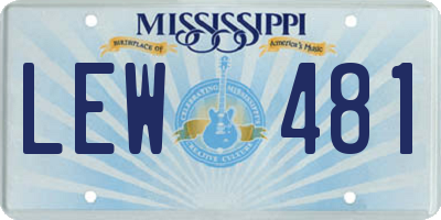 MS license plate LEW481