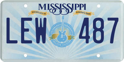 MS license plate LEW487