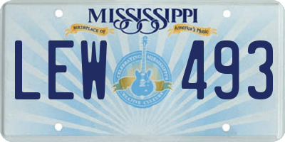 MS license plate LEW493