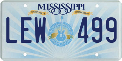 MS license plate LEW499