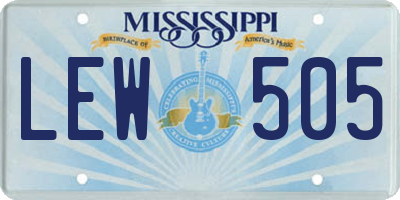 MS license plate LEW505