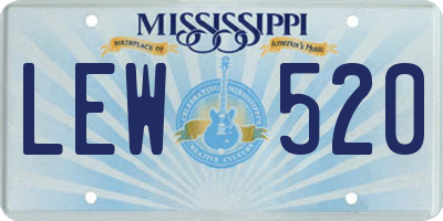 MS license plate LEW520