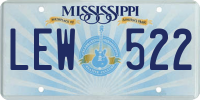 MS license plate LEW522