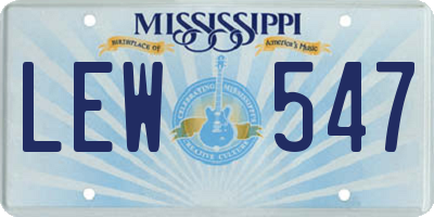 MS license plate LEW547