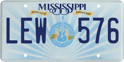 MS license plate LEW576