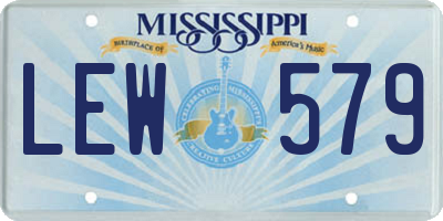 MS license plate LEW579