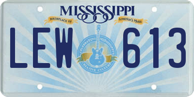 MS license plate LEW613