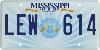 MS license plate LEW614