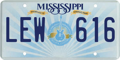 MS license plate LEW616