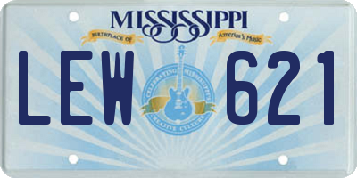 MS license plate LEW621