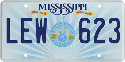 MS license plate LEW623