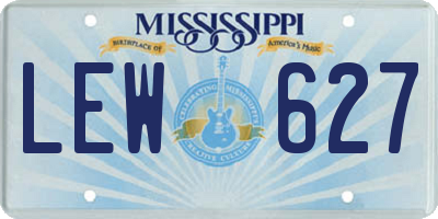 MS license plate LEW627