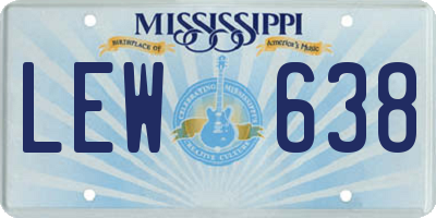 MS license plate LEW638