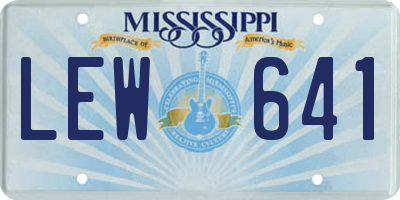 MS license plate LEW641