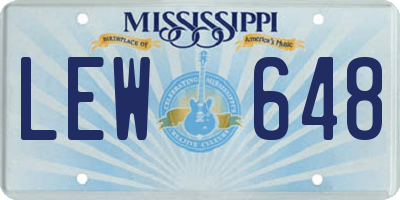 MS license plate LEW648
