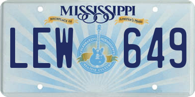 MS license plate LEW649