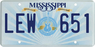MS license plate LEW651