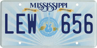 MS license plate LEW656