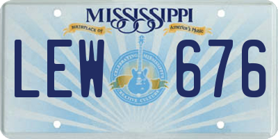 MS license plate LEW676