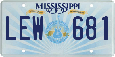 MS license plate LEW681