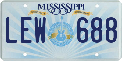 MS license plate LEW688