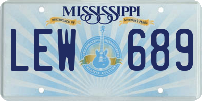 MS license plate LEW689