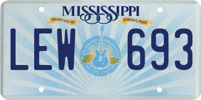 MS license plate LEW693
