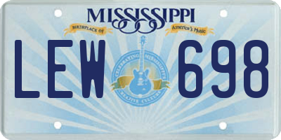 MS license plate LEW698