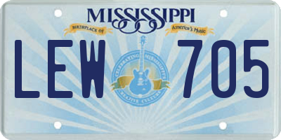 MS license plate LEW705