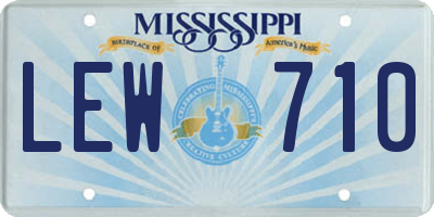MS license plate LEW710