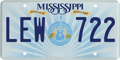 MS license plate LEW722